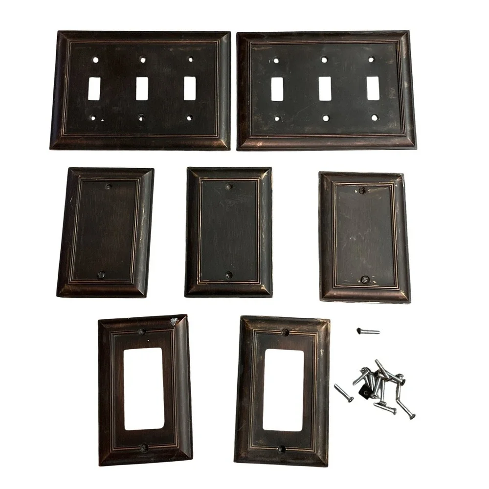 State Star‎ Corp 3 Switch Wall Plate Cover Bronze Copper MCM Triple Switch Block